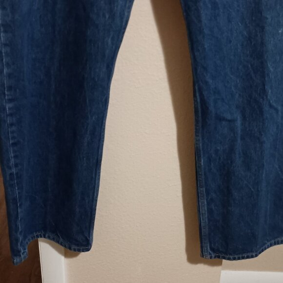 Levi Strauss 501 Blue Denim Jeans Size 46x34 Buttons Fly Straight Leg - Picture 7 of 11